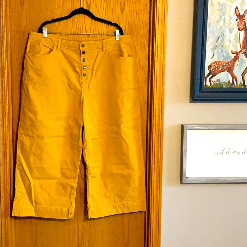 Ankle length mustard wide leg